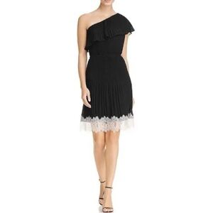 Nwt MICHAEL KORS black pleated one shoulder dress (Sz 8)